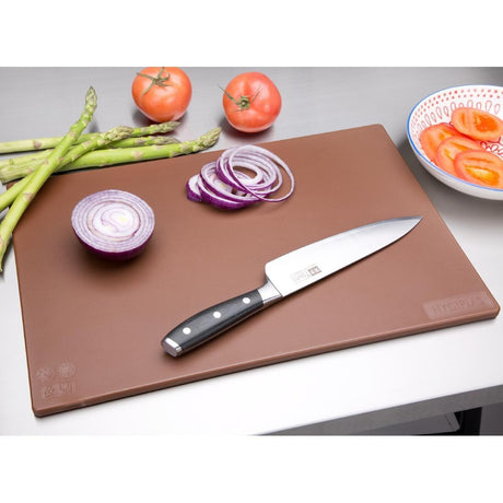 Planche à découper antibactérienne basse densité Hygiplas marron - FRANCE CHR