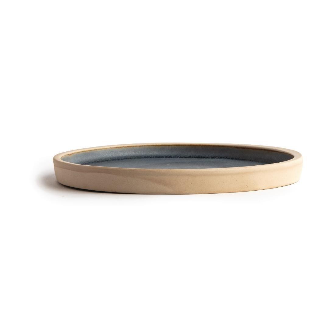 Assiettes plates bord droit granit bleu Olympia Canvas 18 cm (Lot de 6) - FRANCE CHR