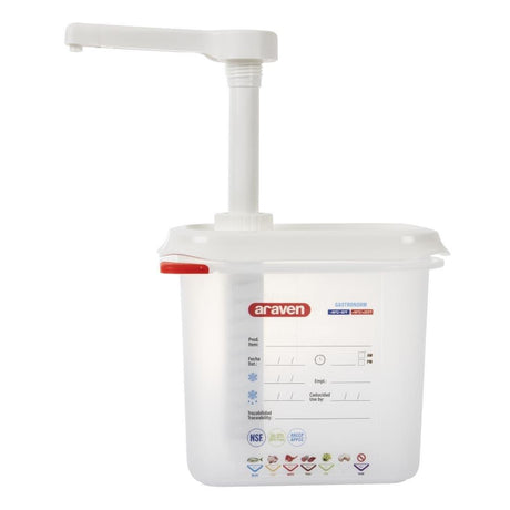 Lot de 3 distributeurs de sauce Araven GN 1/9 transparents 1,5L - FRANCE CHR