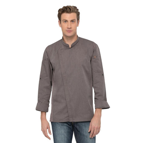 Veste de cuisine mixte légère à fermeture éclair Hartford Chef Works Urban gris graphite XS - FRANCE CHR