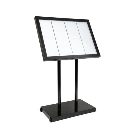 Porte-menu à LED blanches en acier noir Securit 8xA4 (hors poteau et socle) - FRANCE CHR