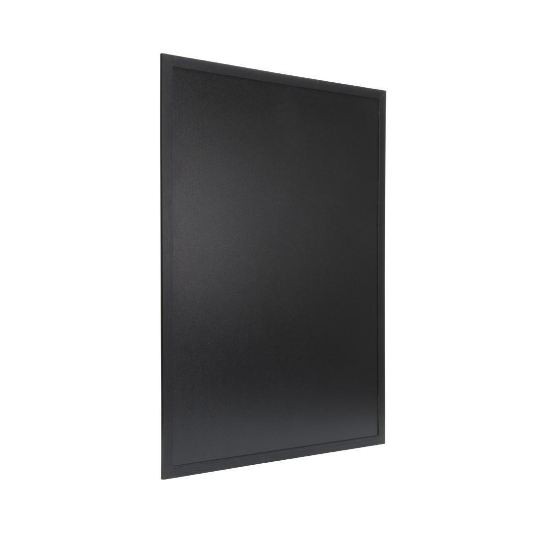 Ardoise murale cadre en bois noir avec feutre craie et fixations Securit 60x80cm - FRANCE CHR