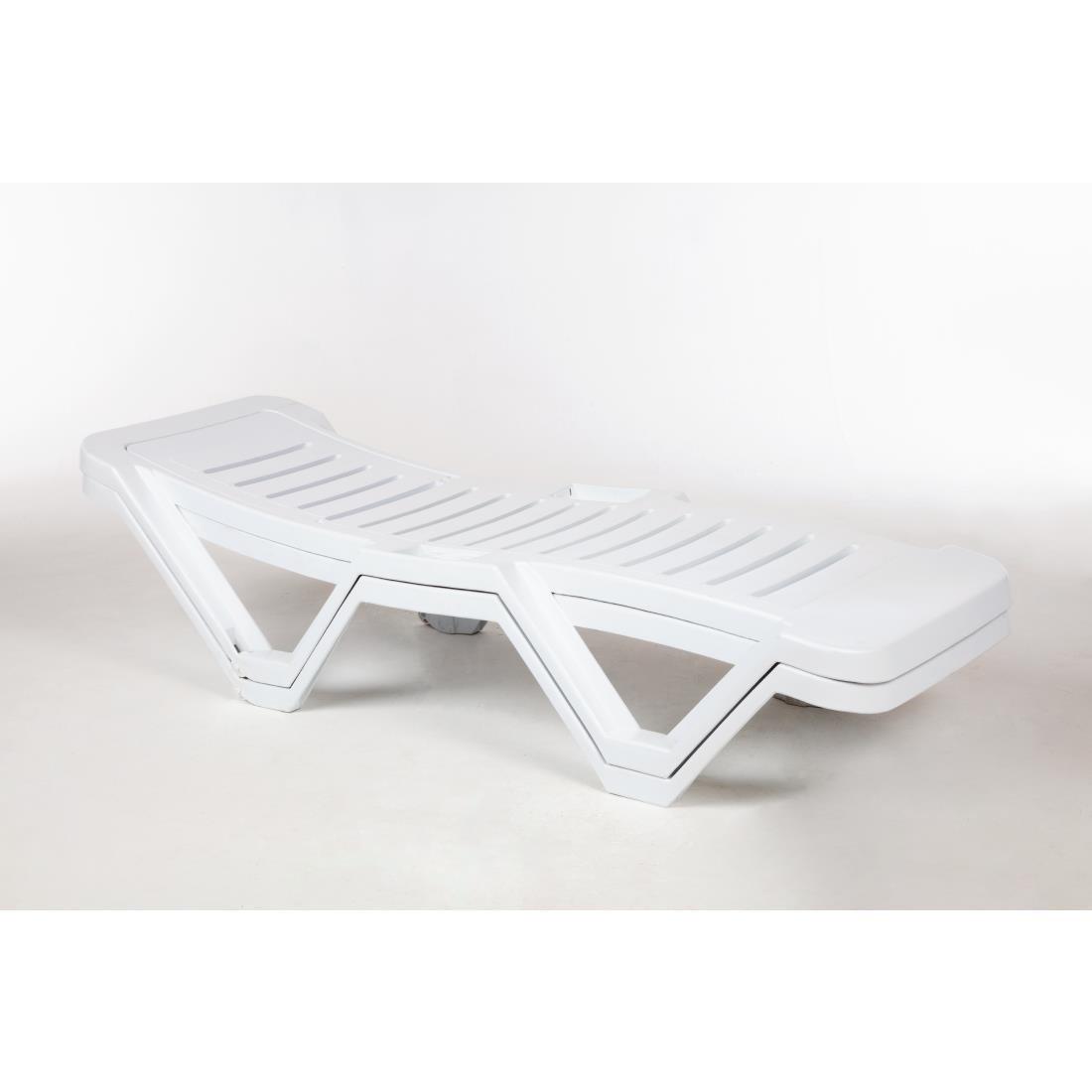 Chaises longues en polypropylène blanches Resol (lot de 4) - FRANCE CHR