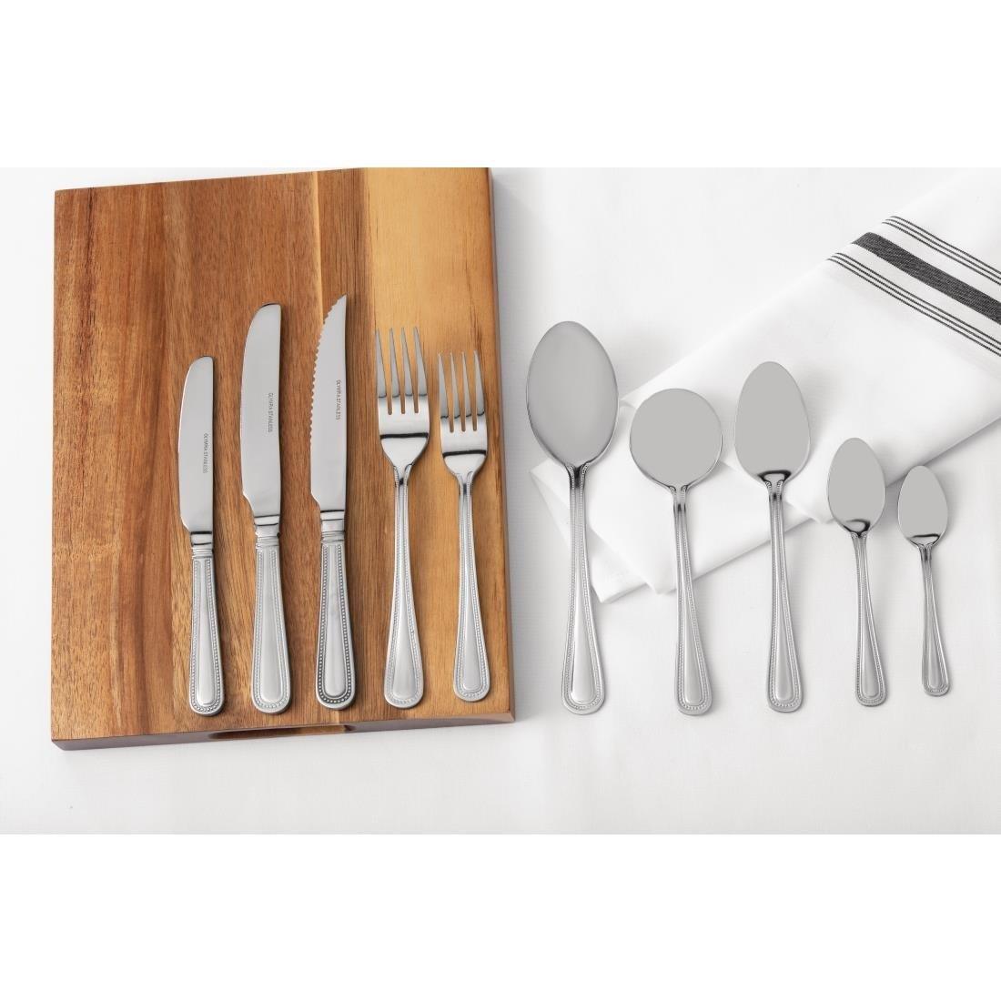 Couteau à dessert Olympia Bead manche solide (Lot de 12) - FRANCE CHR