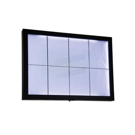 Porte-menu à LED blanches en acier noir Securit 8xA4 (hors poteau et socle) - FRANCE CHR