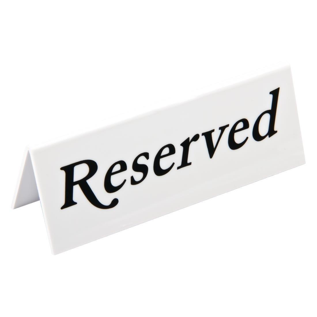 Chevalets de table en plastique Olympia "Reserved" (lot de 10) - FRANCE CHR