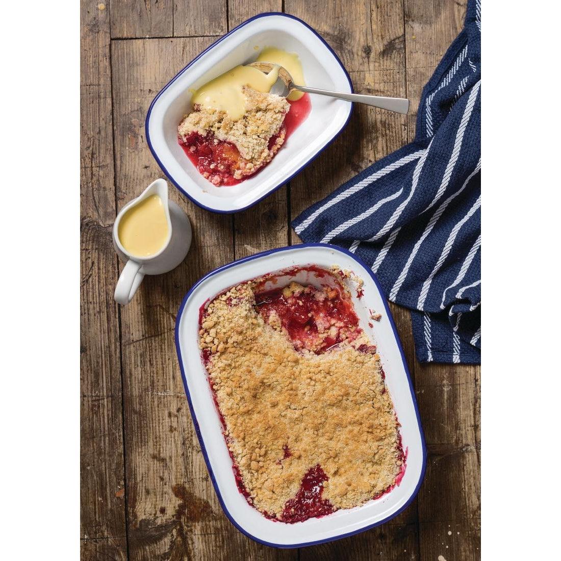 Plat de service rectangulaire acier émaillé Olympia 280x190x55mm lot de 6 - FRANCE CHR