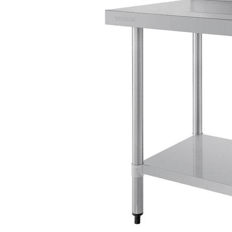 Table de préparation avec rebord en acier inoxydable Vogue 900 x 600mm - FRANCE CHR