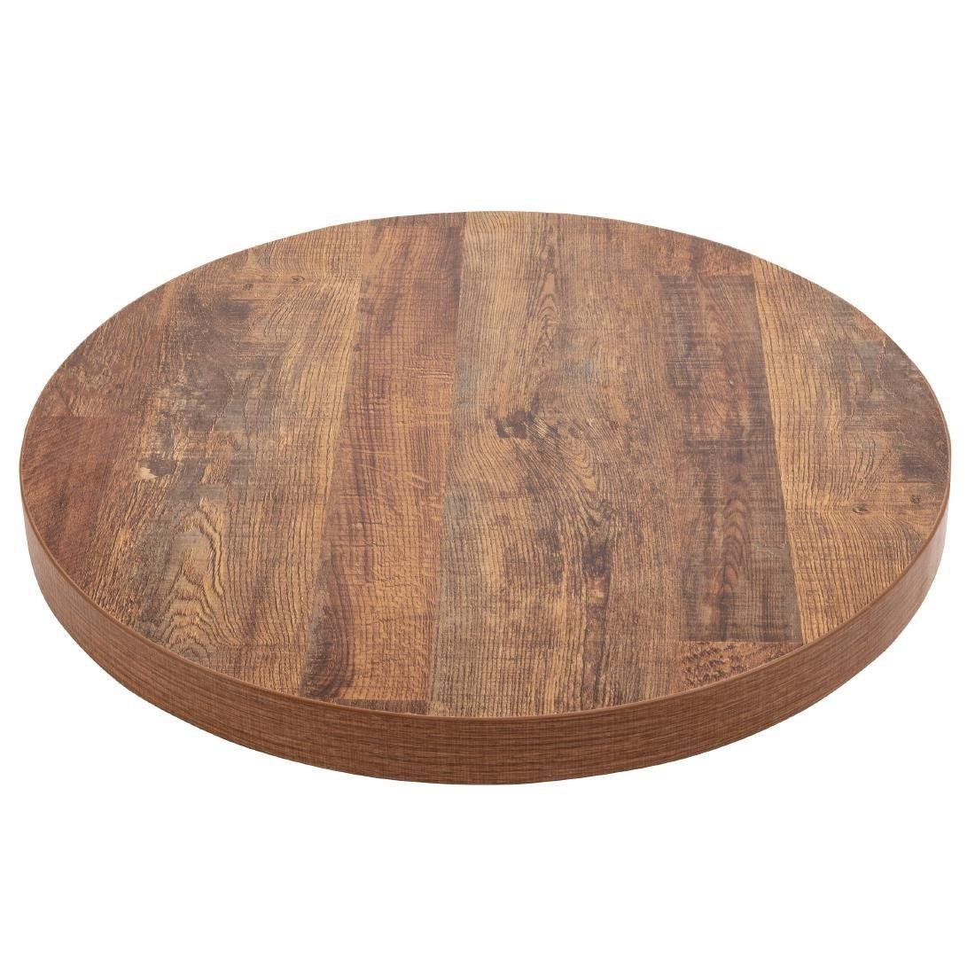 Plateau de table rond Bolero 60 cm effet bois vieilli - FRANCE CHR