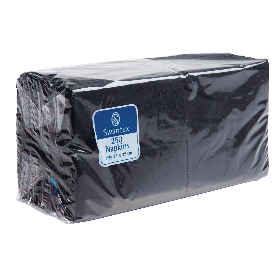 Serviettes cocktail noires 250mm (Lot de 2000) - FRANCE CHR