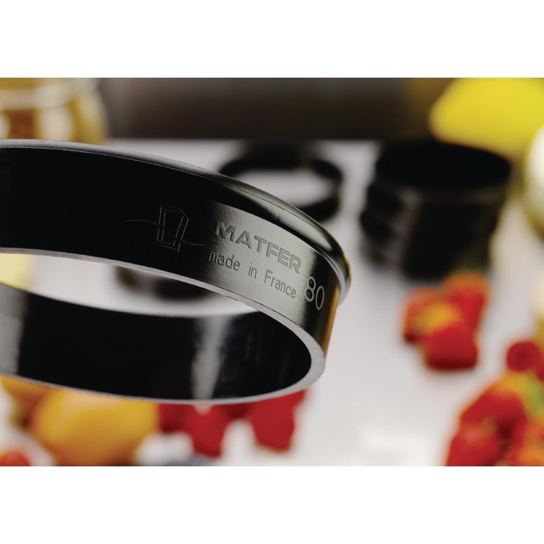 Cercles à tarte Exoglass Matfer Bourgeat 80 mm (lot de 6) - FRANCE CHR