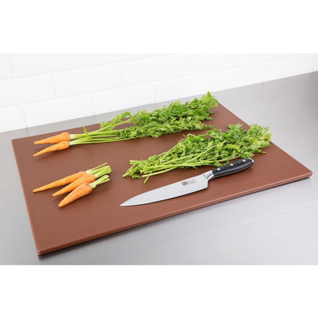 Grande planche à découper basse densité Hygiplas marron - FRANCE CHR