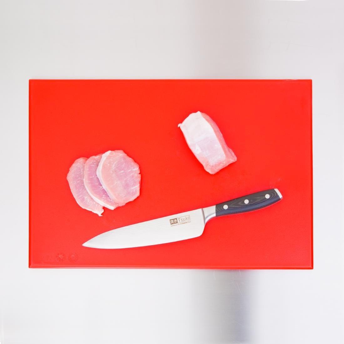 Planche à découper standard haute densité Hygiplas rouge - FRANCE CHR