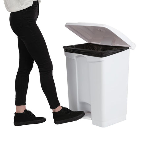 Poubelle de cuisine à pédale Jantex blanche 65L - FRANCE CHR
