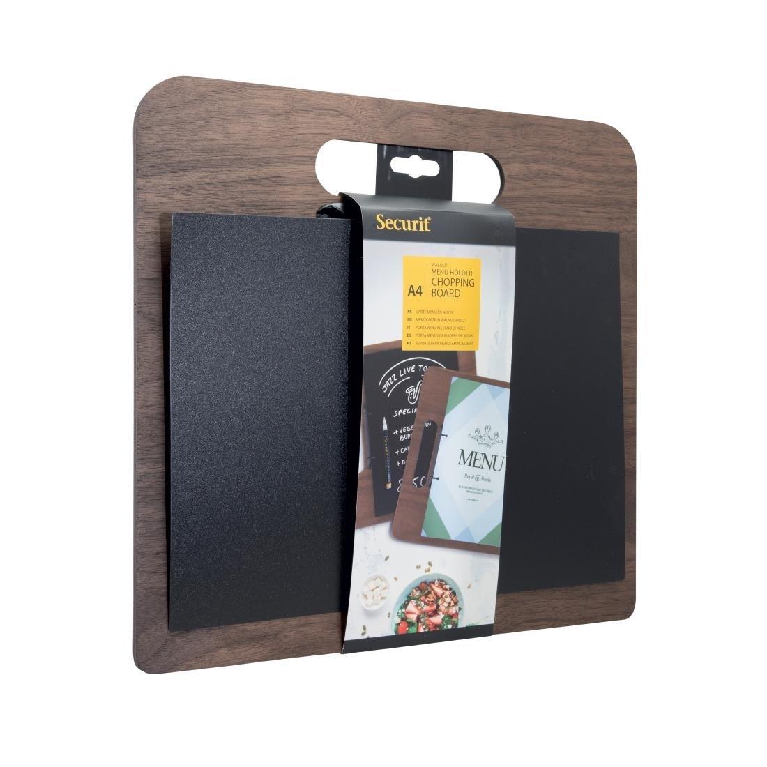 Planche porte-menu à anneaux Securit gamme Walnut - FRANCE CHR