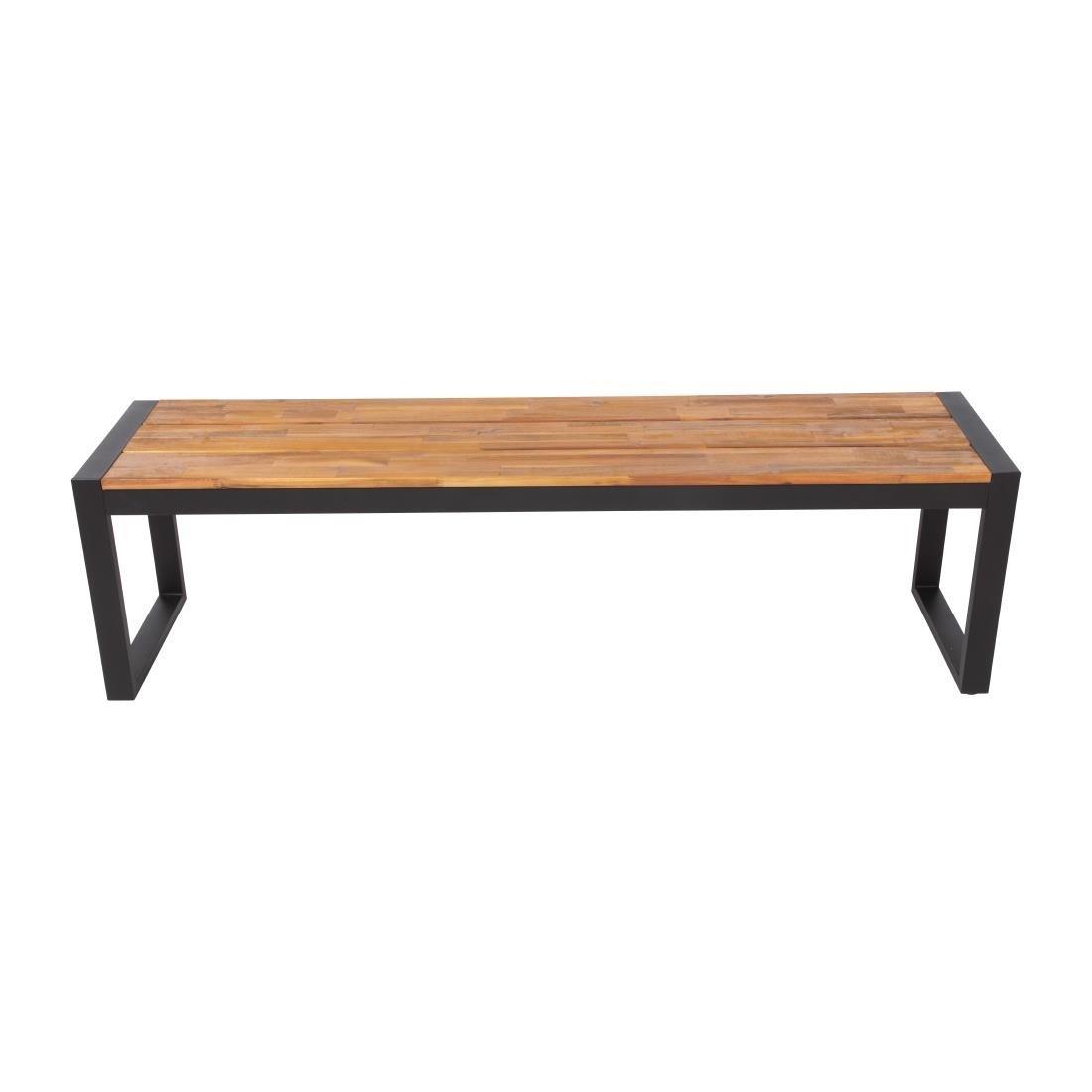 Bancs industriels en acier et acacia Bolero 160 cm (lot de 2) - FRANCE CHR