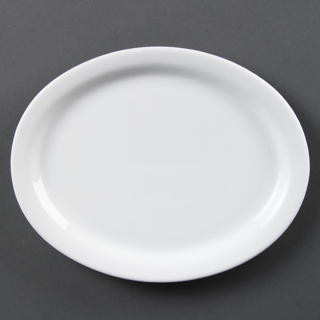 Assiettes ovales blanches Olympia 250mm (Lot de 6) - FRANCE CHR