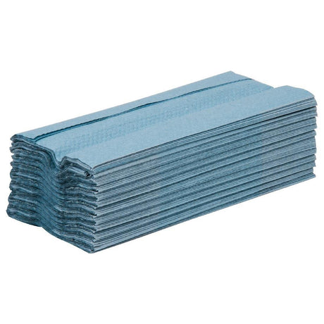 Essuie-mains 1 pli pliage en C Jantex bleu 2850 feuilles (lot de 15) - FRANCE CHR