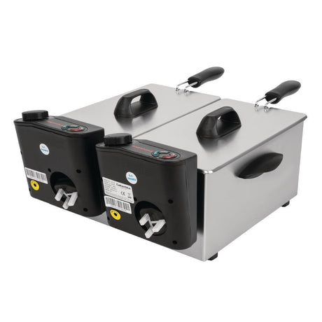 Friteuse de comptoir double Caterlite peu intensive 2x 3,5L - FRANCE CHR