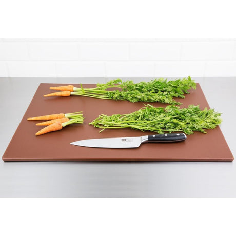 Grande planche à découper basse densité Hygiplas marron - FRANCE CHR