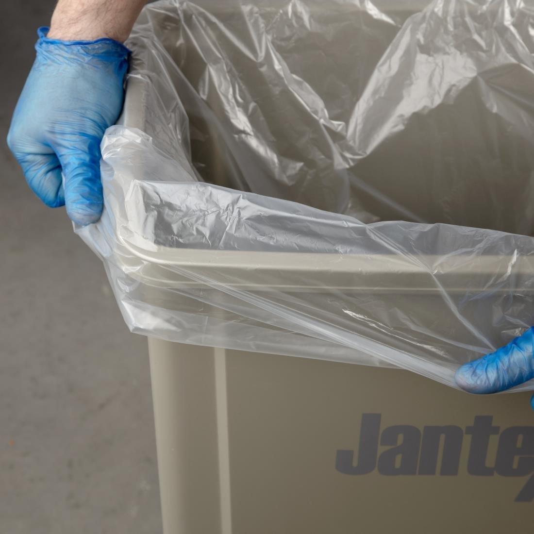 Sacs poubelle recyclés transparents Jantex utilisation intensive 18kg 120L (lot de 200) - FRANCE CHR