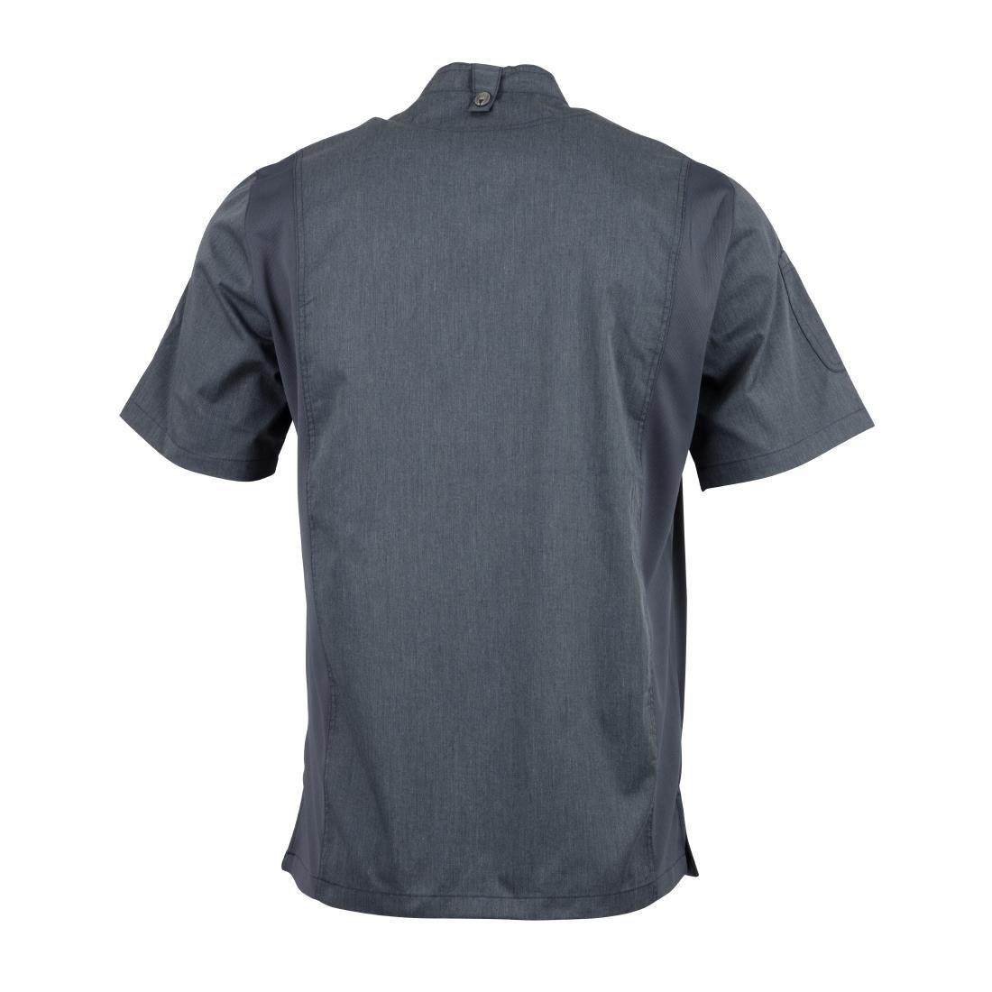 Veste de cuisine mixte légère manches courtes à fermeture éclair Springfield Chef Works Urban bleu encre XS - FRANCE CHR