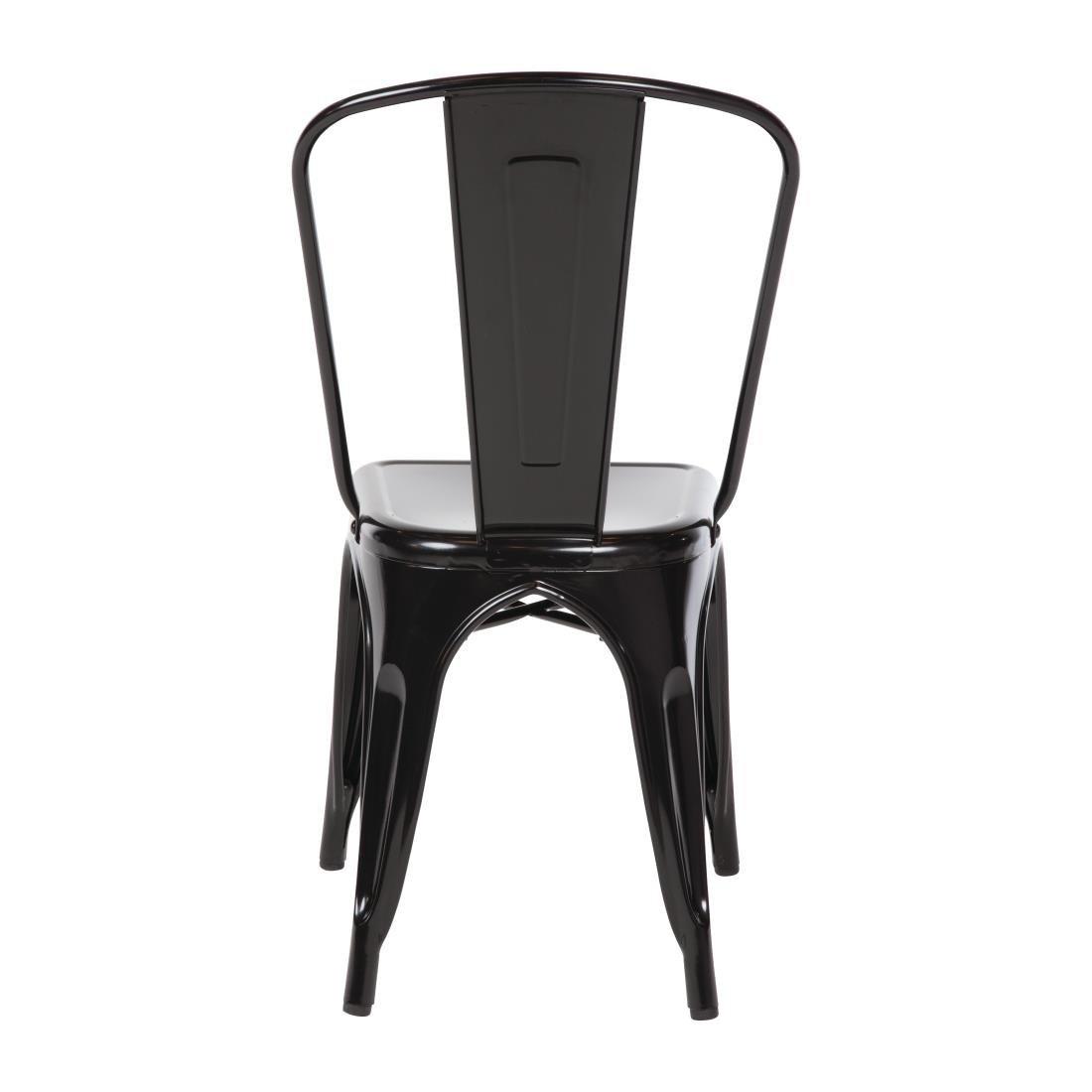 Chaises bistro en acier noir Bolero (lot de 4) - FRANCE CHR