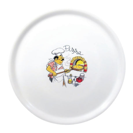 Assiettes à pizza en porcelaine 31 cm Saturnia décor Chef 2243 - FRANCE CHR