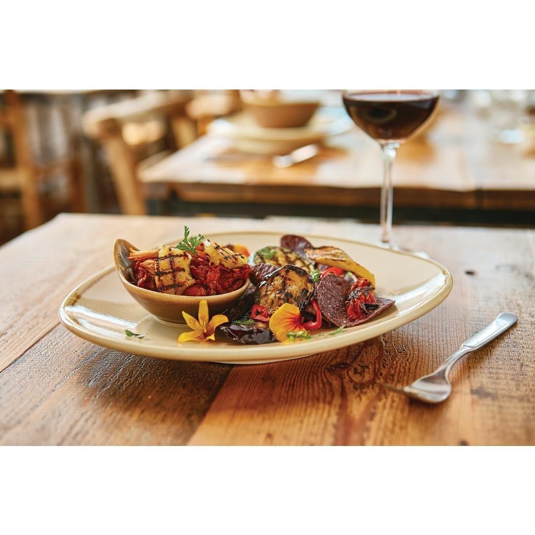 Assiettes triangulaires Olympia Kiln 230mm sable (Lot de 6) - FRANCE CHR