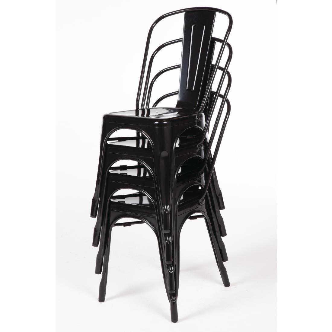 Chaises bistro en acier noir Bolero (lot de 4) - FRANCE CHR