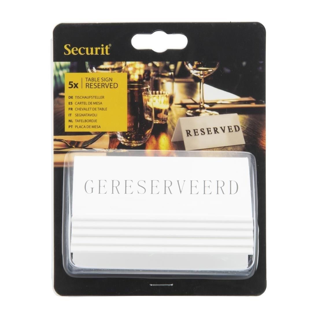Chevalets table réservée Securit "Gereserveerd" (lot de 5) - FRANCE CHR
