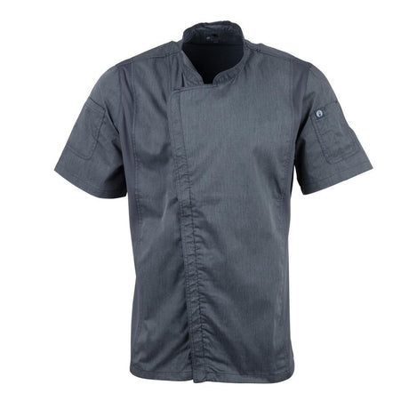 Veste de cuisine mixte légère manches courtes à fermeture éclair Springfield Chef Works Urban bleu encre XS - FRANCE CHR