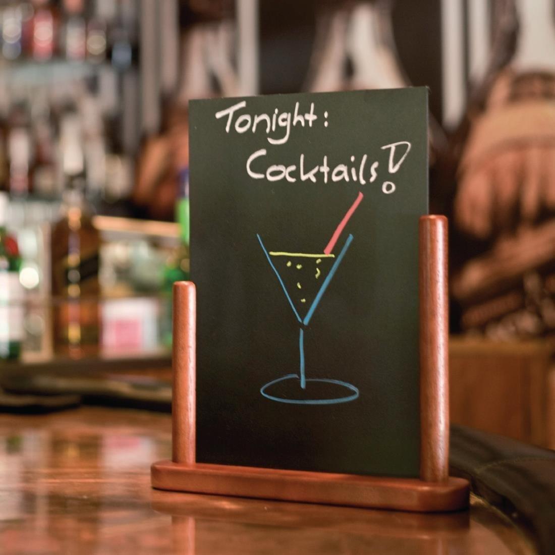 Ardoise de table Securit finition acajou 320 x 270mm - FRANCE CHR