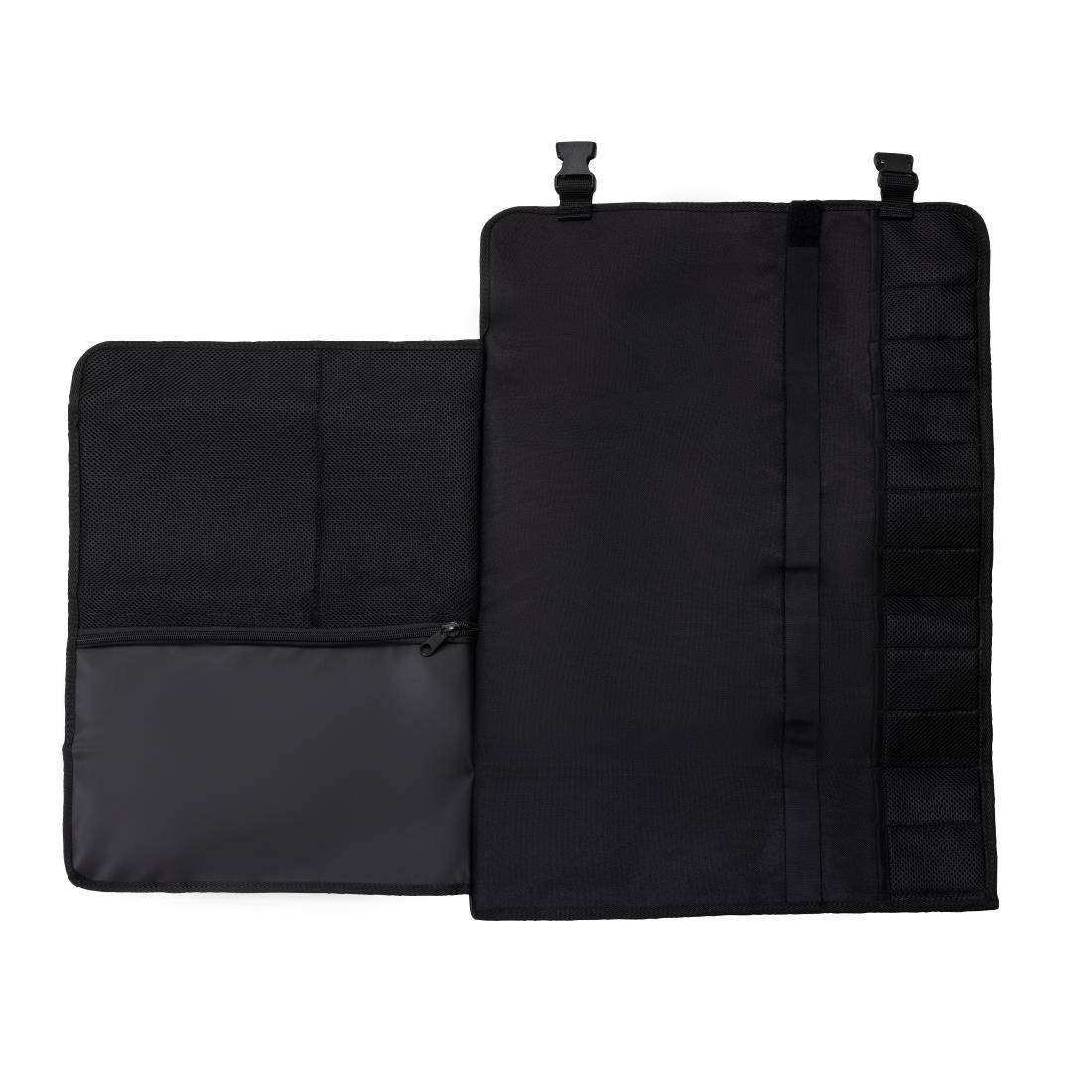 Étui à couteaux en tissu avec sangle Dick noir 11 pièces - FRANCE CHR