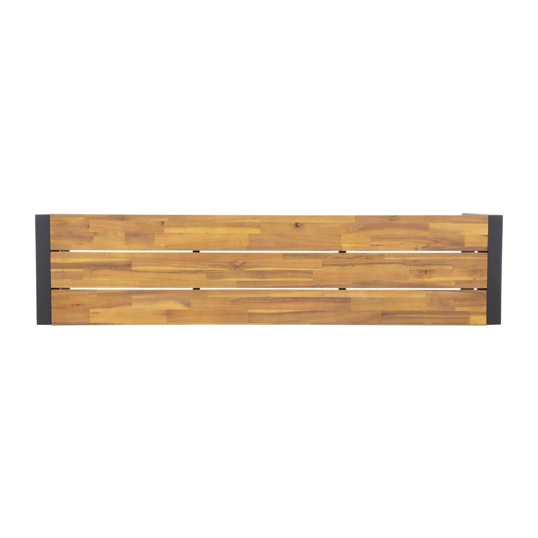 Bancs industriels en acier et acacia Bolero 160 cm (lot de 2) - FRANCE CHR