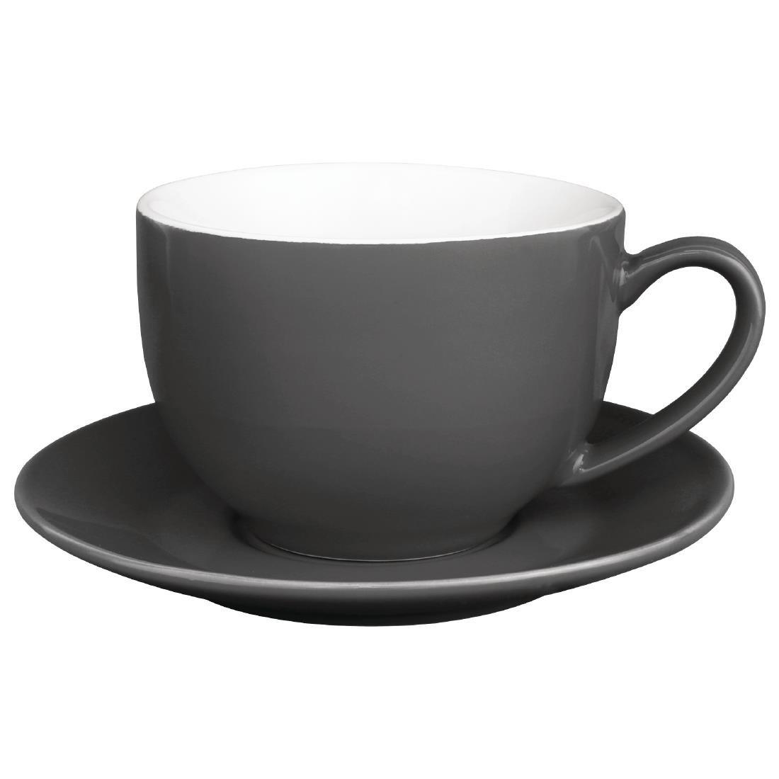 Soucoupe pour tasses 228ml et 340ml Olympia grise (Lot de 12) - FRANCE CHR