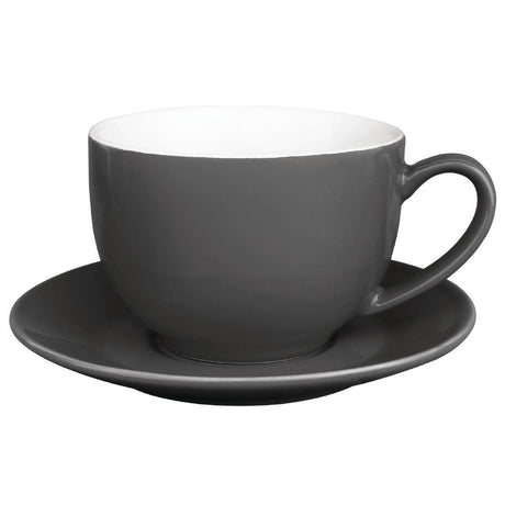 Soucoupe pour tasses 228ml et 340ml Olympia grise (Lot de 12) - FRANCE CHR