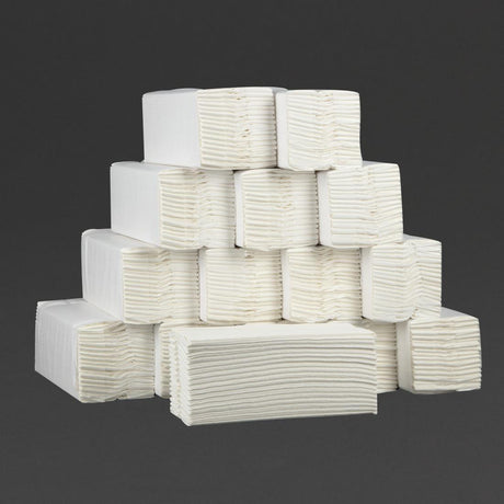 Essuie-mains 2 plis pliage en C 160 feuilles blanc Jantex (Lot de 2355) - FRANCE CHR