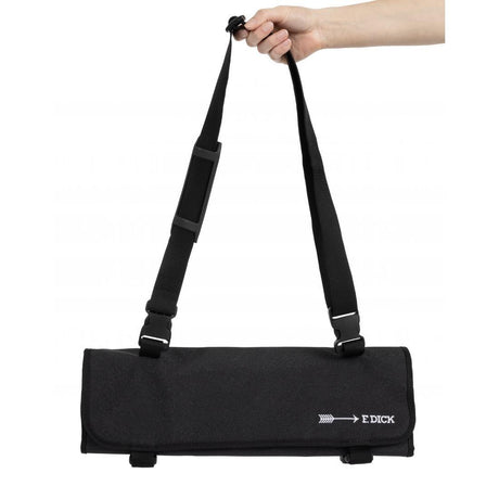 Étui à couteaux en tissu avec sangle Dick noir 11 pièces - FRANCE CHR