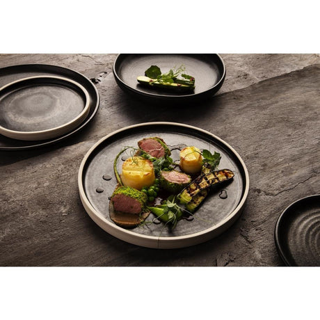Assiettes plates noir mat Olympia Canvas 26,5 cm (Lot de 6) - FRANCE CHR