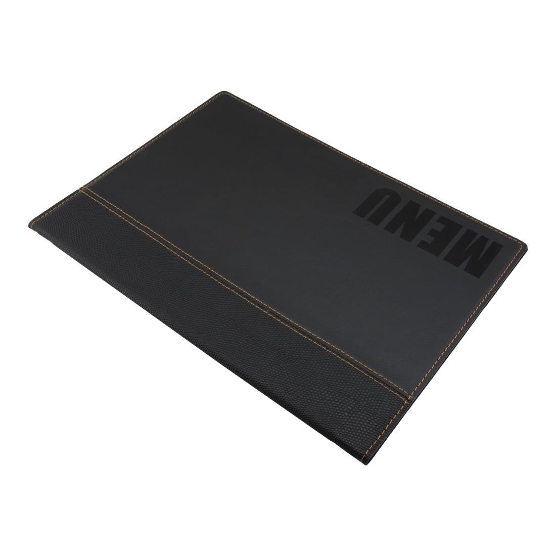 Protège-menus contemporain Securit A4 noir - FRANCE CHR