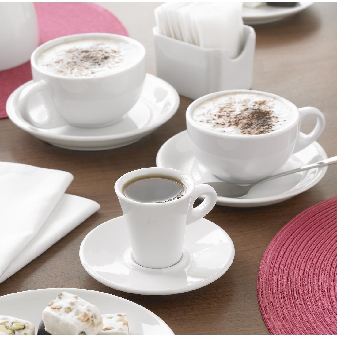 Soucoupes pour tasses à cappuccino blanches Olympia Whiteware 160mm (lot de 12) - FRANCE CHR
