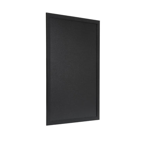 Ardoise murale cadre en bois noir avec feutre craie et fixations Securit 40x60cm - FRANCE CHR