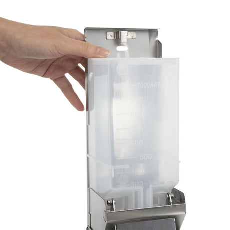 Distributeur de savon liquide en acier inoxydable Jantex 1 litre - FRANCE CHR