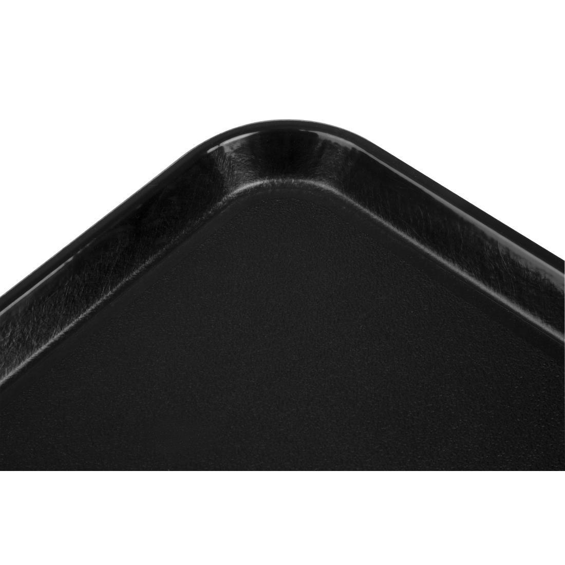 Plateau rectangulaire antidérapant en fibre de verre EpicTread Cambro noir 35 cm - FRANCE CHR
