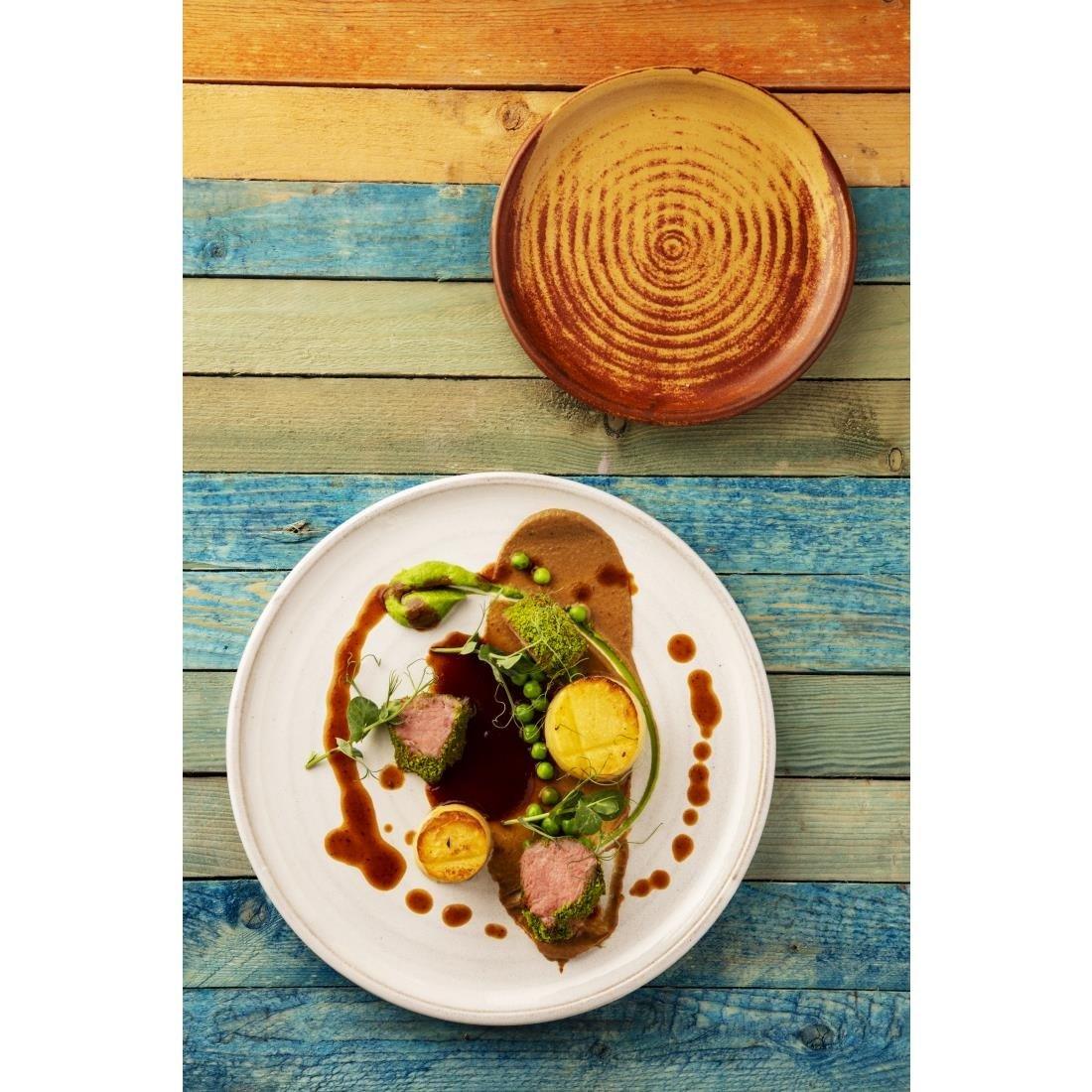 Assiettes plates terre de sienne Olympia Canvas 18 cm (Lot de 6) - FRANCE CHR