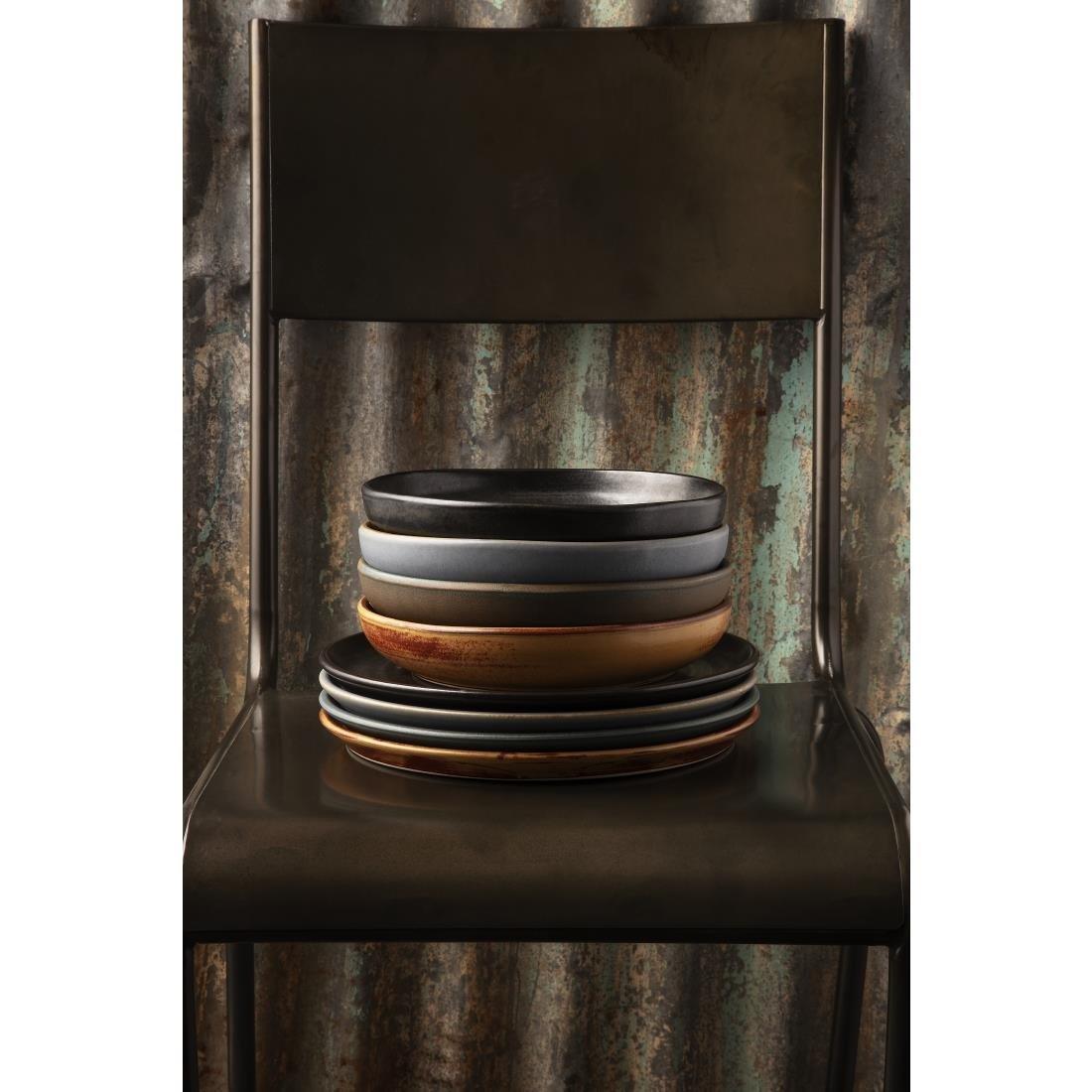 Assiettes plates granit bleu Olympia Canvas 26,5 cm (Lot de 6) - FRANCE CHR