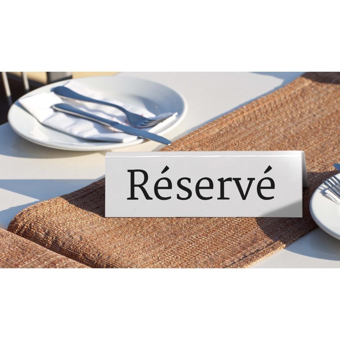 Chevalets table réservée Securit "Réservé" (lot de 5) - FRANCE CHR