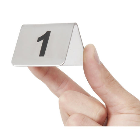 Lot de numéros de table en acier inoxydable Olympia 1-10 (Lot de 10) - FRANCE CHR