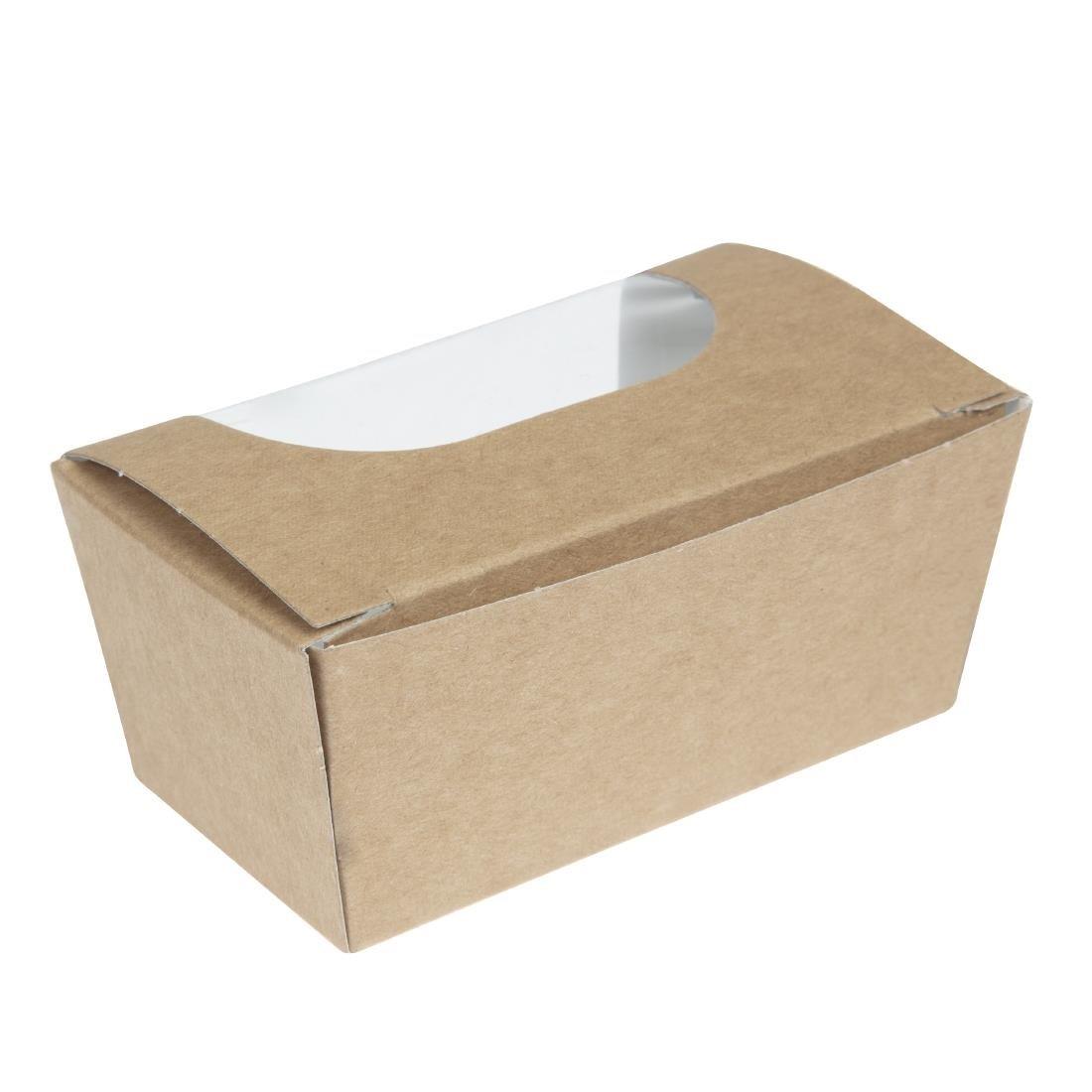 Boîtes à gâteau rectangulaires kraft compostables avec fenêtre Colpac (lot de 500) - FRANCE CHR